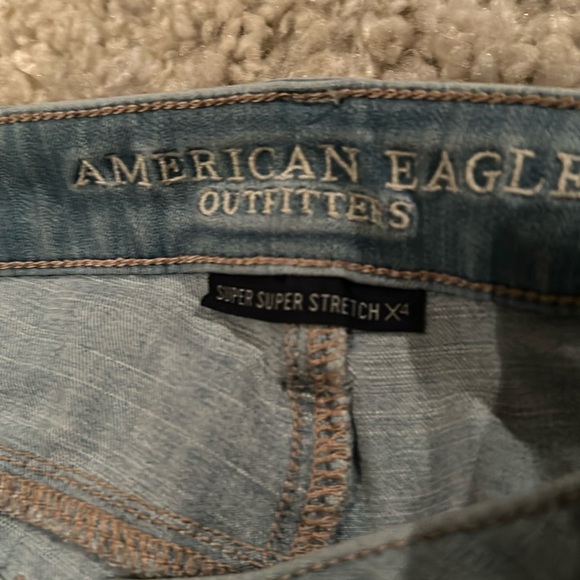 AMERICAN EAGLE Jegging Ripped Jeans Super Super Stretch X4 Size 16 Long - Picture 4 of 6